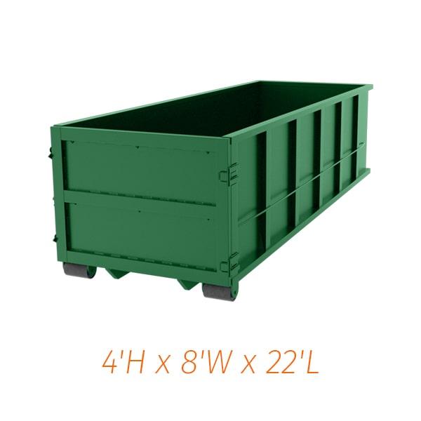 20-yard dumpsters are commonly used for construction projects